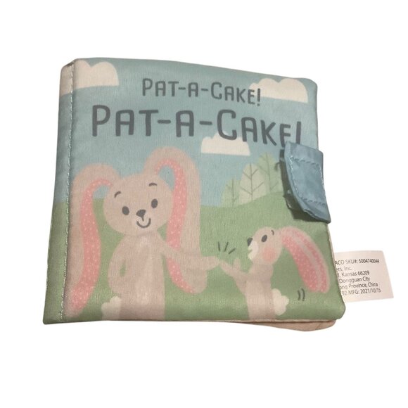 Demdaco Pat-A-Cake Puppy Plush Bunny Toy With Soft Book For Babies - Picture 2 of 9